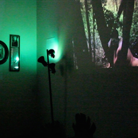 Chelsea Rae Klein video installation shot green glow